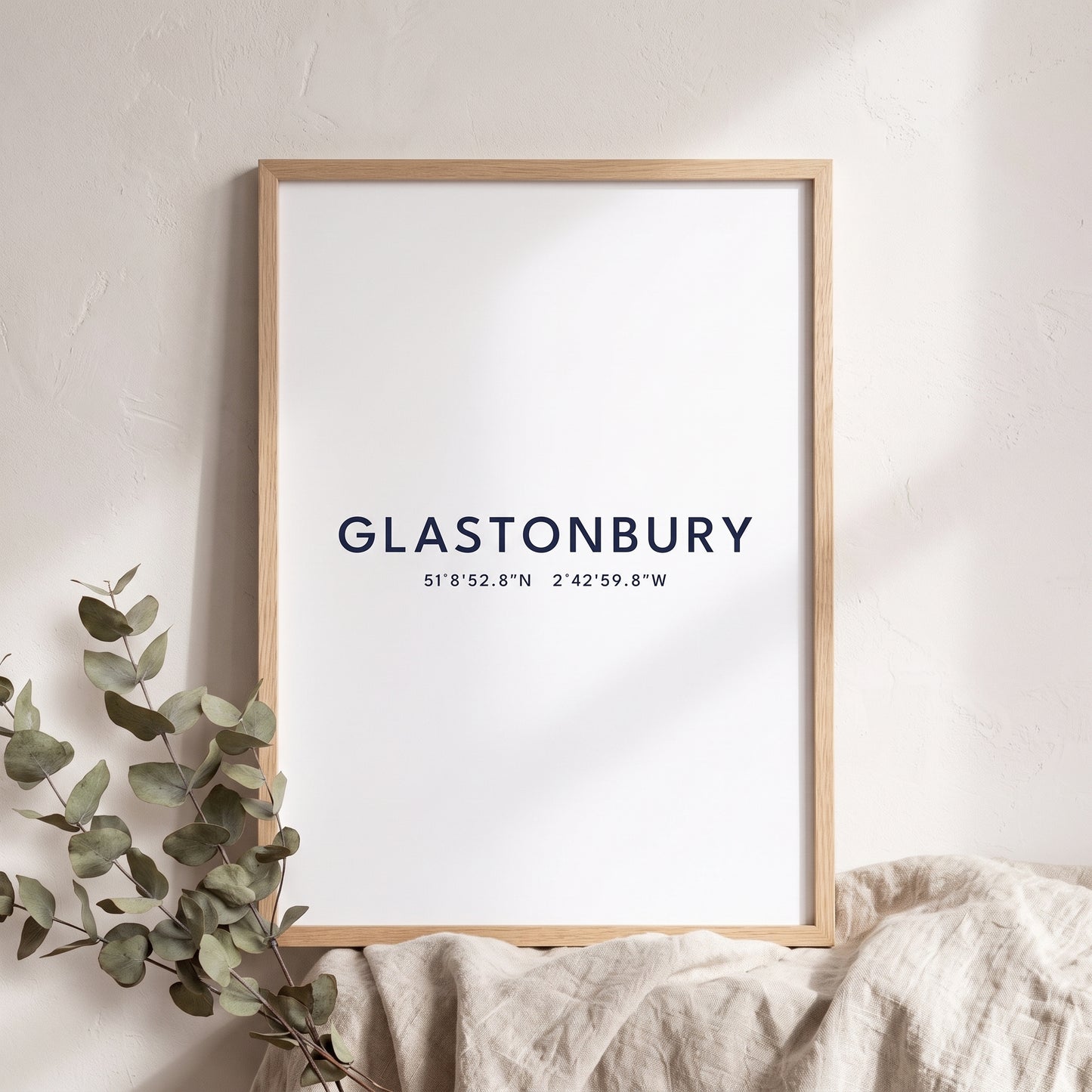 Glastonbury — Coordinates Print (White)