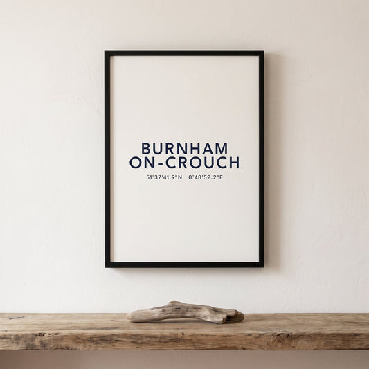 Burnham-on-Crouch — Framed Coordinates Print