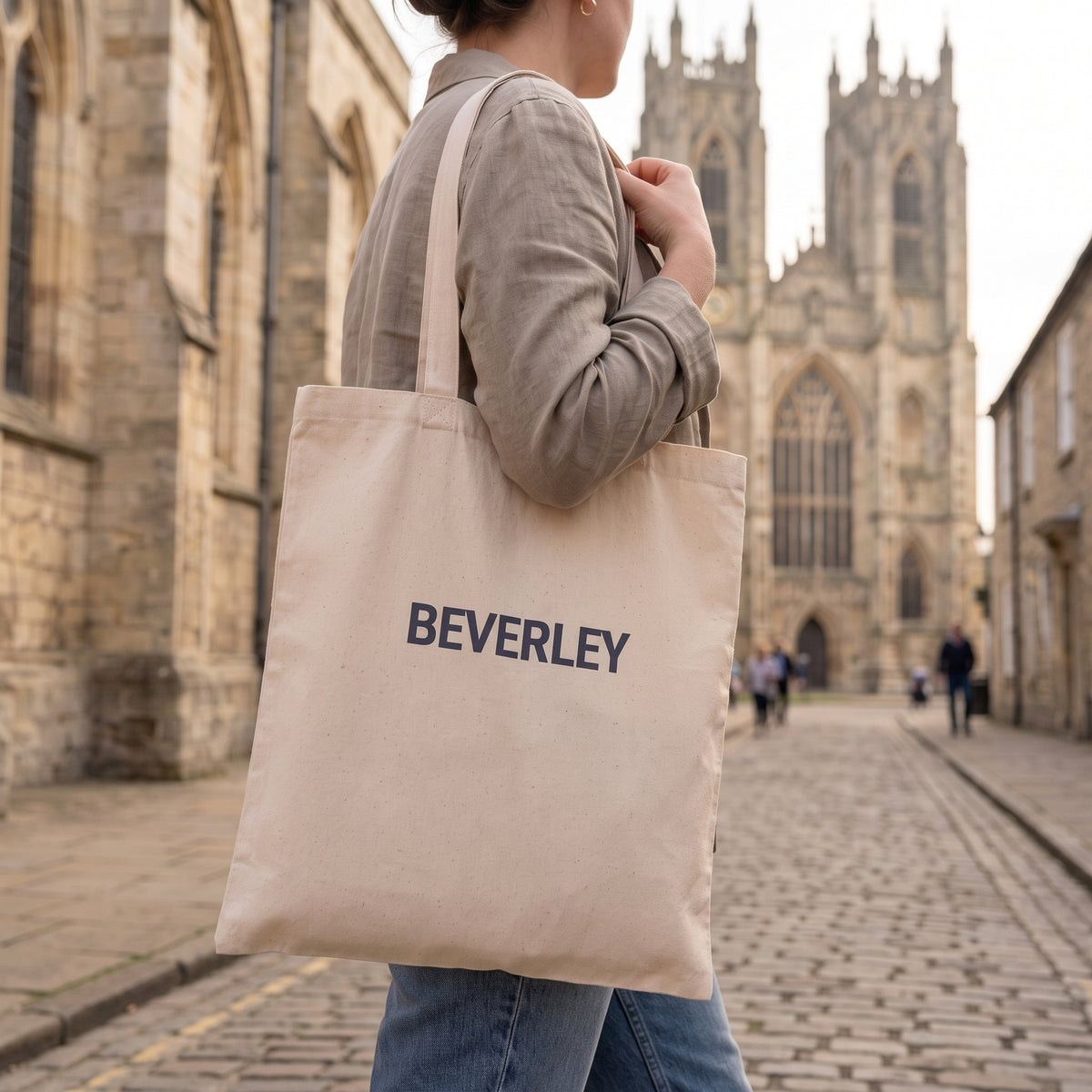 Your Town Merch — Beverley Natural Tote lifestyle