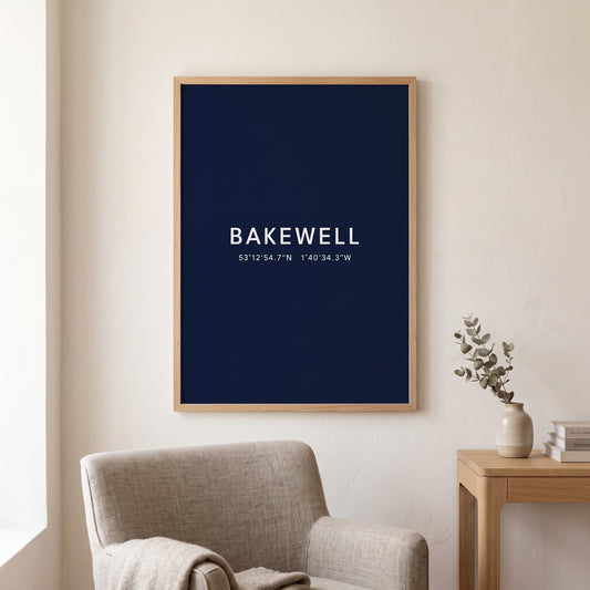 Your Town Merch — Bakewell Coordinates Print lifestyle