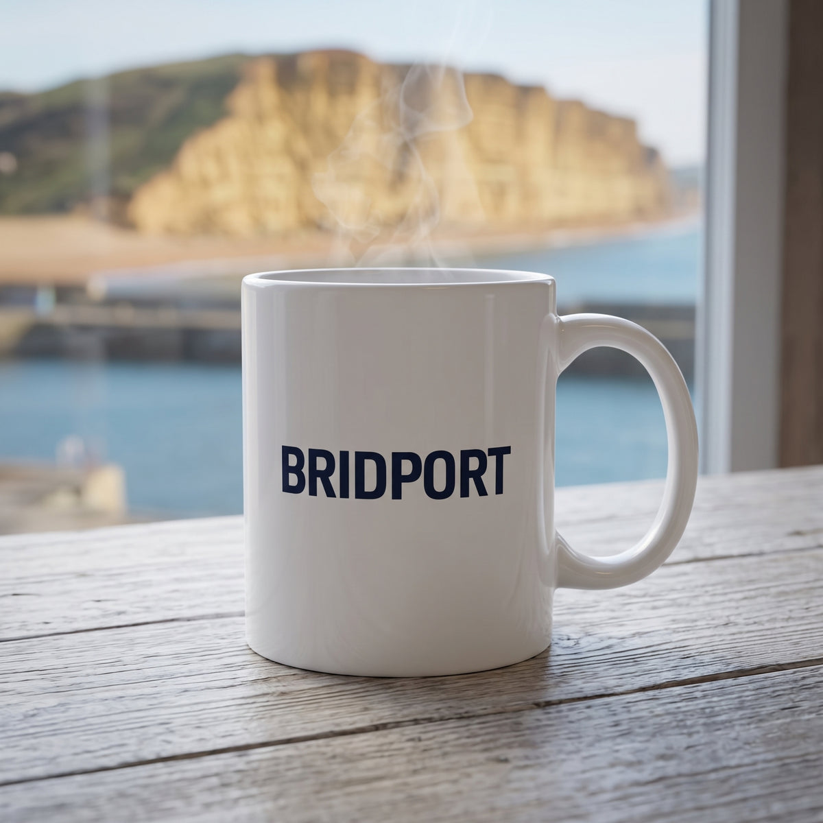 Your Town Merch — Bridport Ceramic Mug lifestyle
