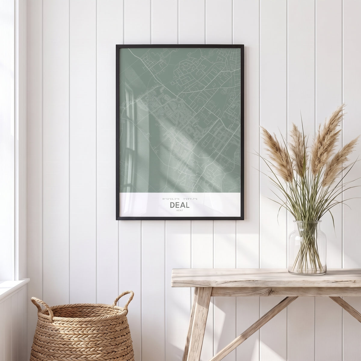 Your Town Merch — Deal Framed Map Print (Sage) lifestyle