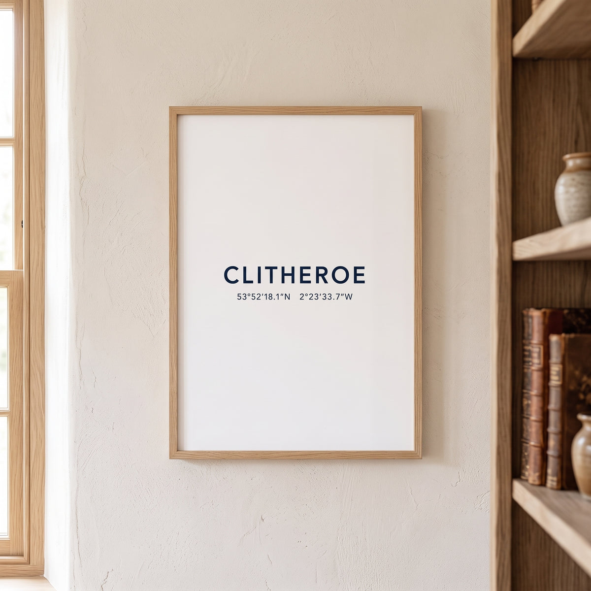 Your Town Merch — Clitheroe Framed Coordinates Print lifestyle