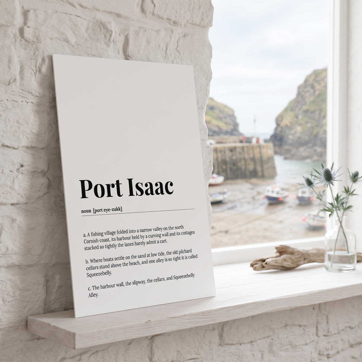 Your Town Merch — Port Isaac Dictionary Print lifestyle