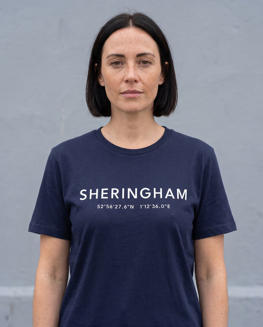 Your Town Merch — Sheringham Coordinates Navy Tee lifestyle
