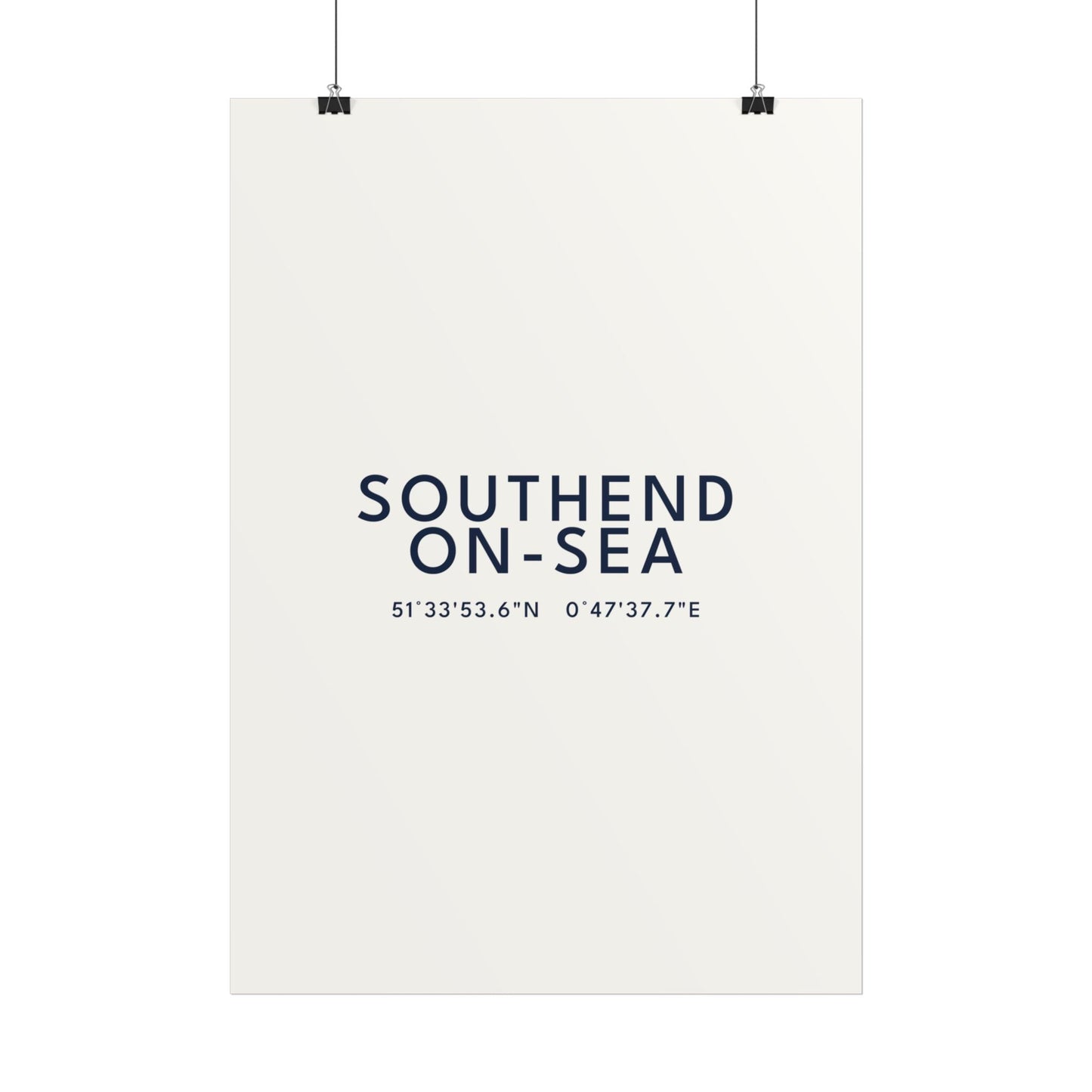 Southend-on-Sea — Coordinates Print (White)
