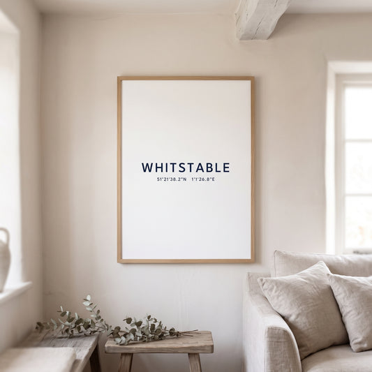 Whitstable — Coordinates Print (White)