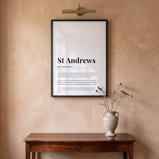 Your Town Merch — St Andrews Framed Dictionary Print lifestyle