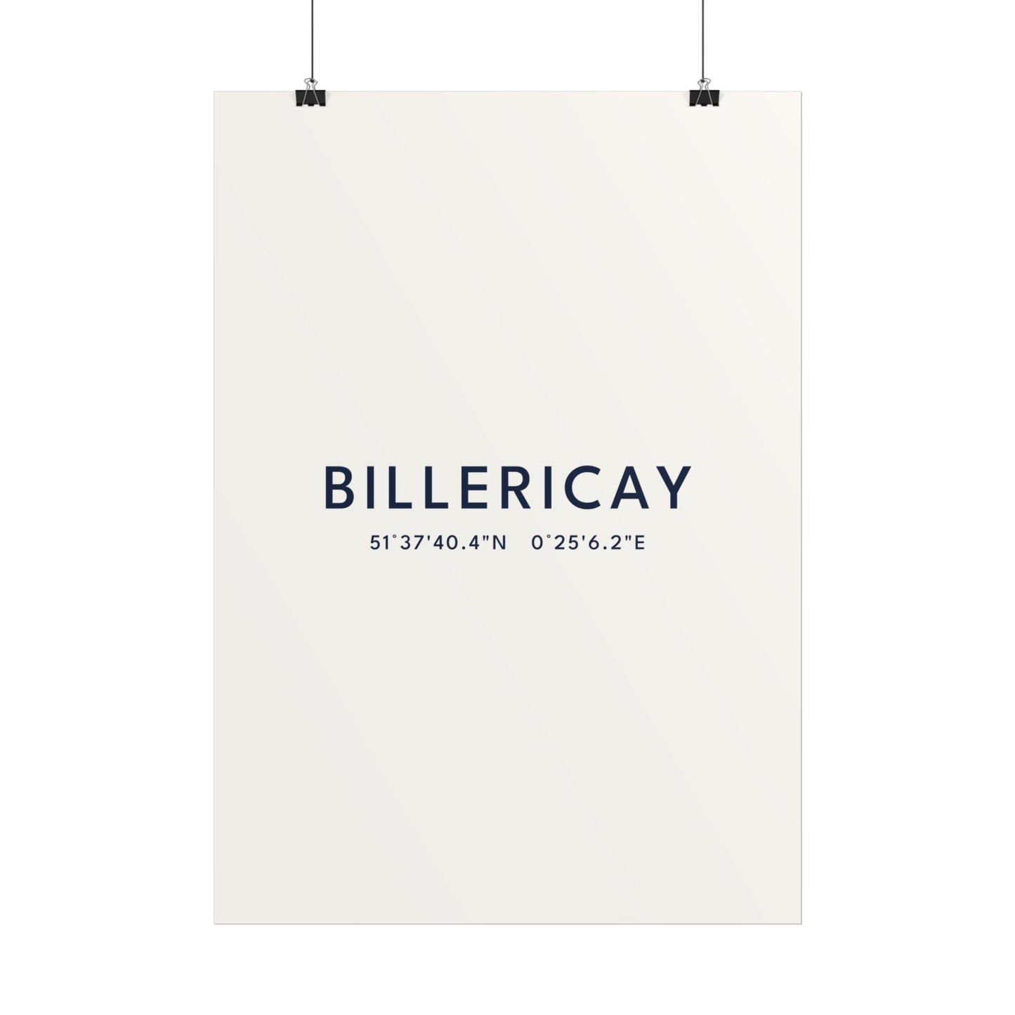 Billericay — Coordinates Print (White)