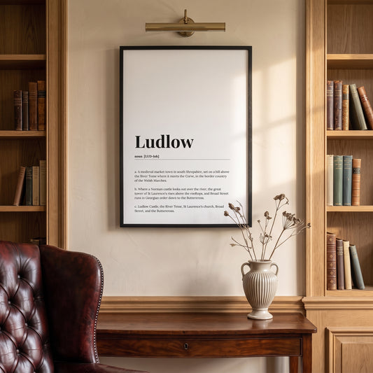 Ludlow — Framed Dictionary Print