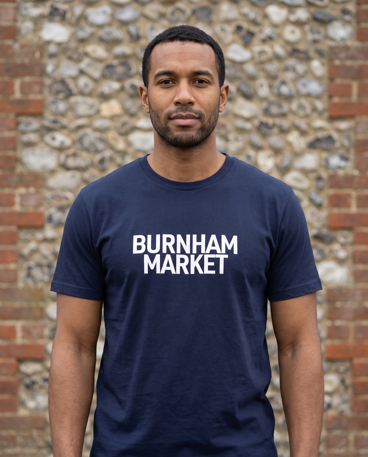 Your Town Merch — Burnham Market Navy Tee lifestyle