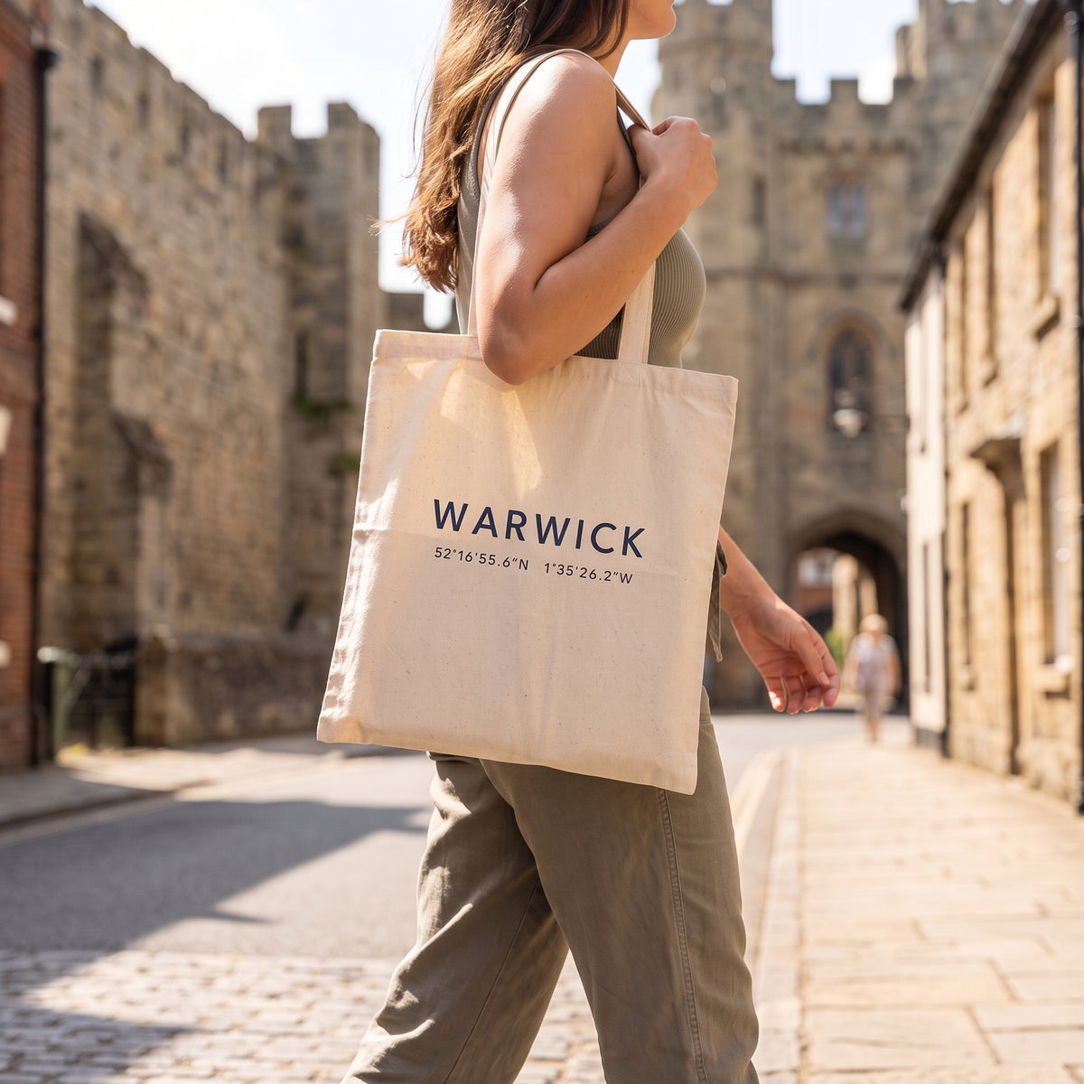 Your Town Merch — Warwick — Coordinates Natural Tote lifestyle