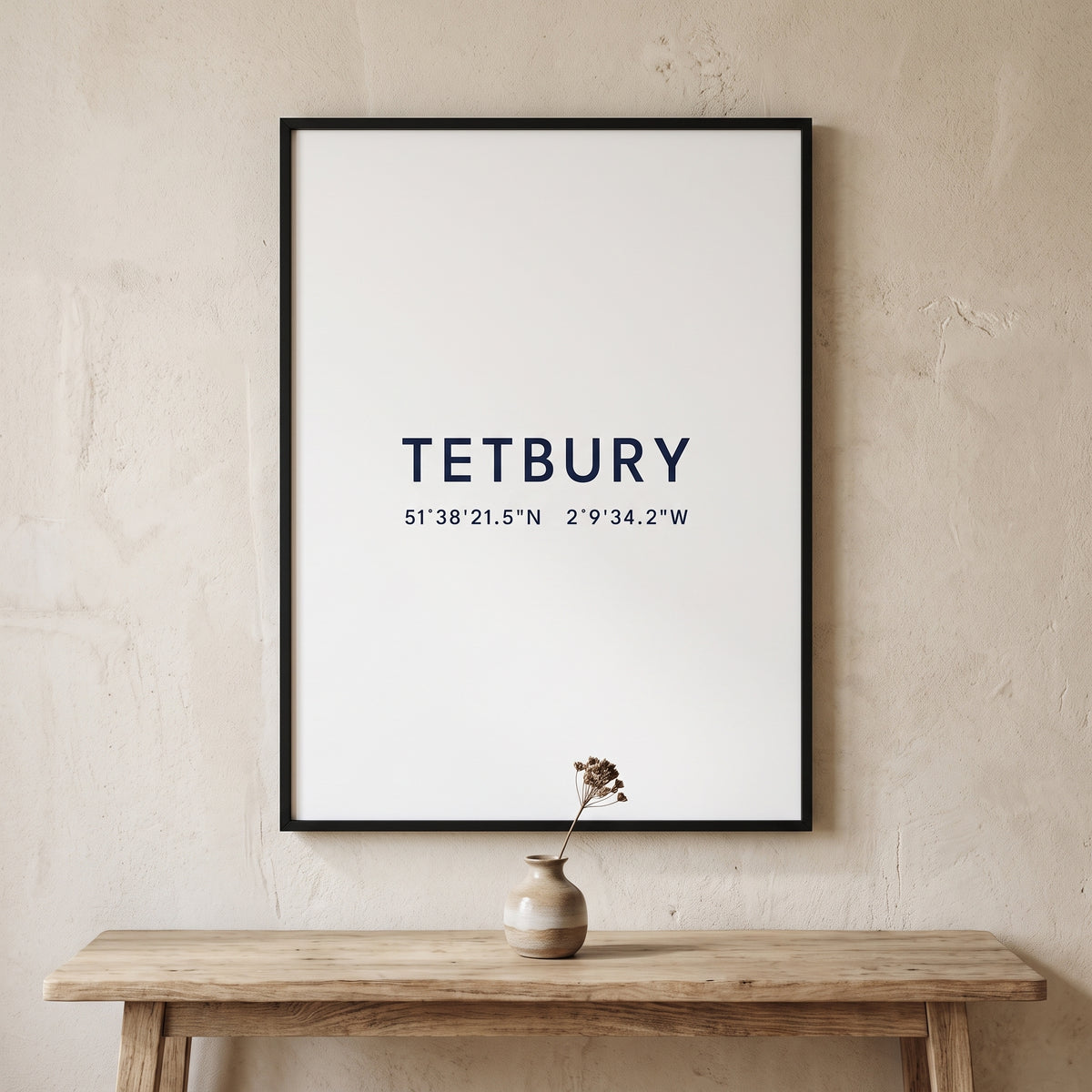 Your Town Merch — Tetbury Framed Coordinates Print lifestyle