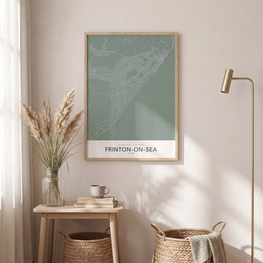 Frinton-on-Sea — Framed Map Print (Sage)