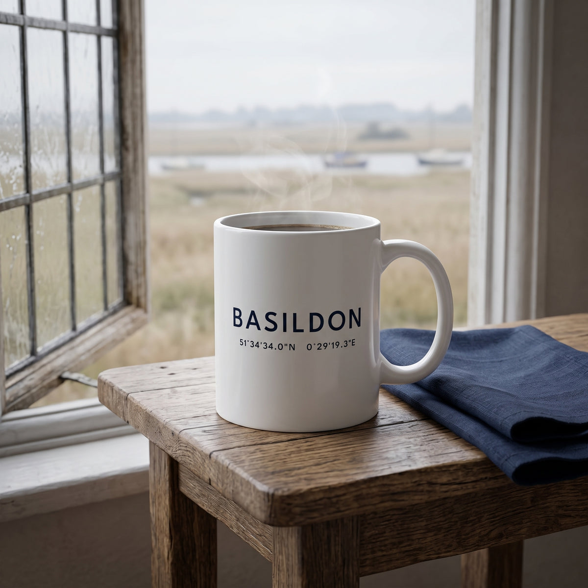 Your Town Merch — Basildon Coordinates Ceramic Mug lifestyle