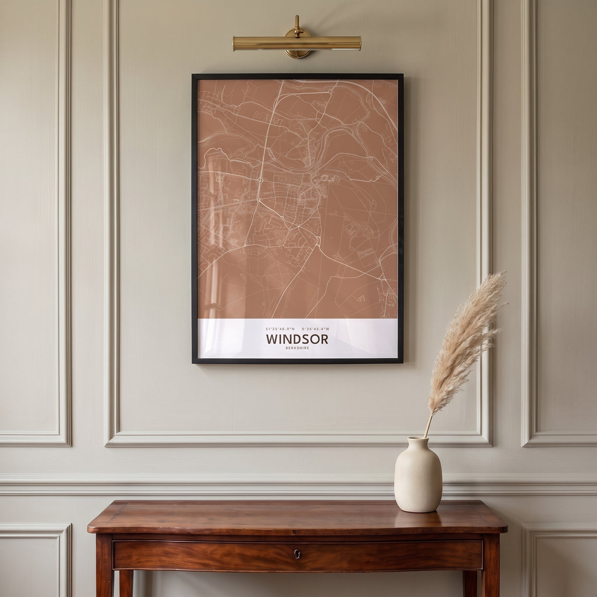 Your Town Merch — Windsor Framed Map Print (Terracotta) lifestyle