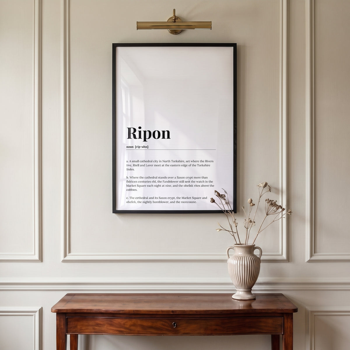 Your Town Merch — Ripon Framed Dictionary Print lifestyle