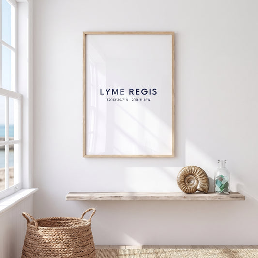 Lyme Regis — Framed Coordinates Print