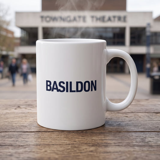 Your Town Merch — Basildon Ceramic Mug lifestyle