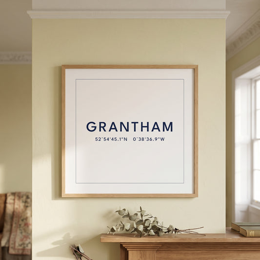 Grantham — Coordinates Print (White)