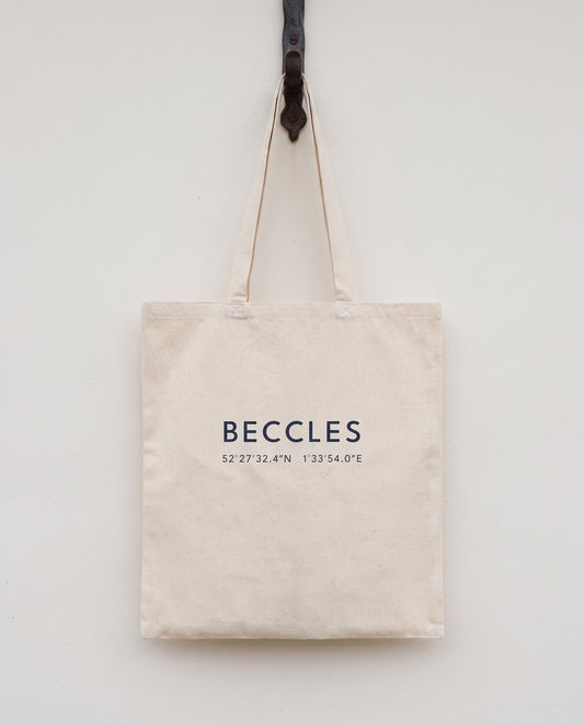Your Town Merch — Beccles Coordinates Natural Tote lifestyle