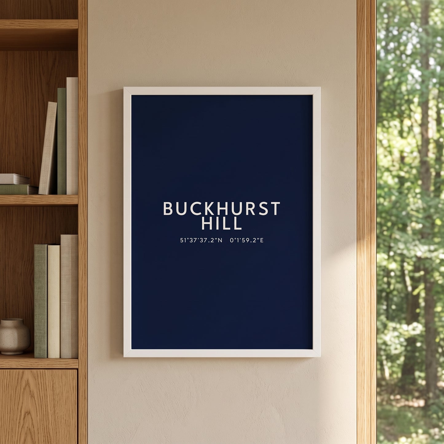 Buckhurst Hill — Framed Coordinates Print (Navy)