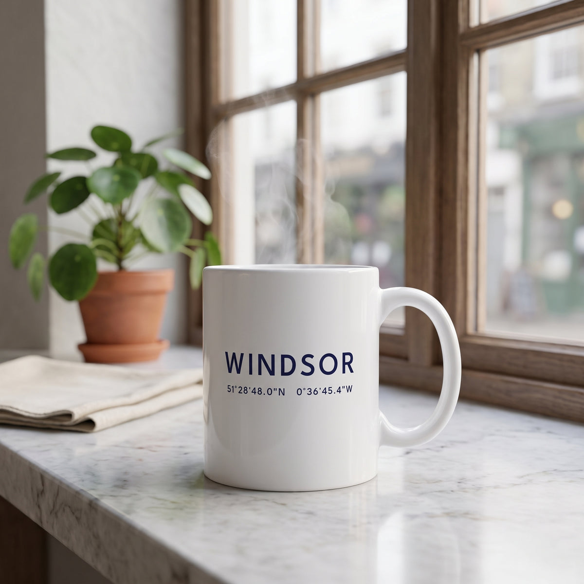Your Town Merch — Windsor Coordinates Ceramic Mug lifestyle