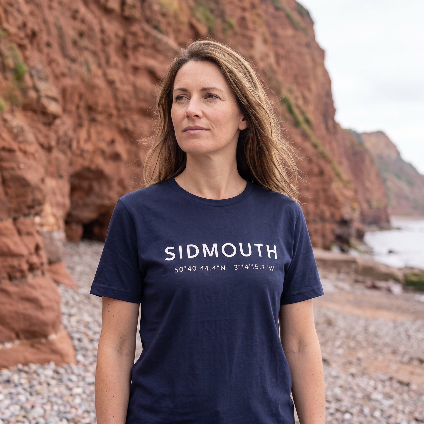 Sidmouth — Coordinates Navy Tee