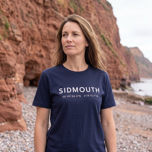 Sidmouth — Coordinates Navy Tee