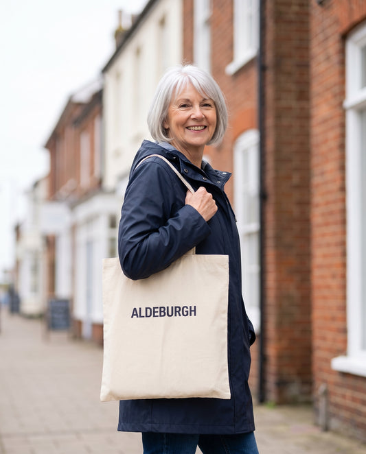 Your Town Merch — Aldeburgh Natural Tote lifestyle