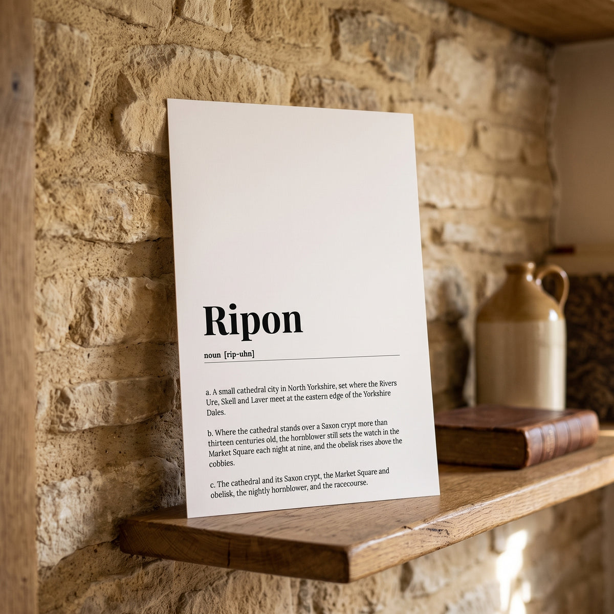 Your Town Merch — Ripon Dictionary Print lifestyle