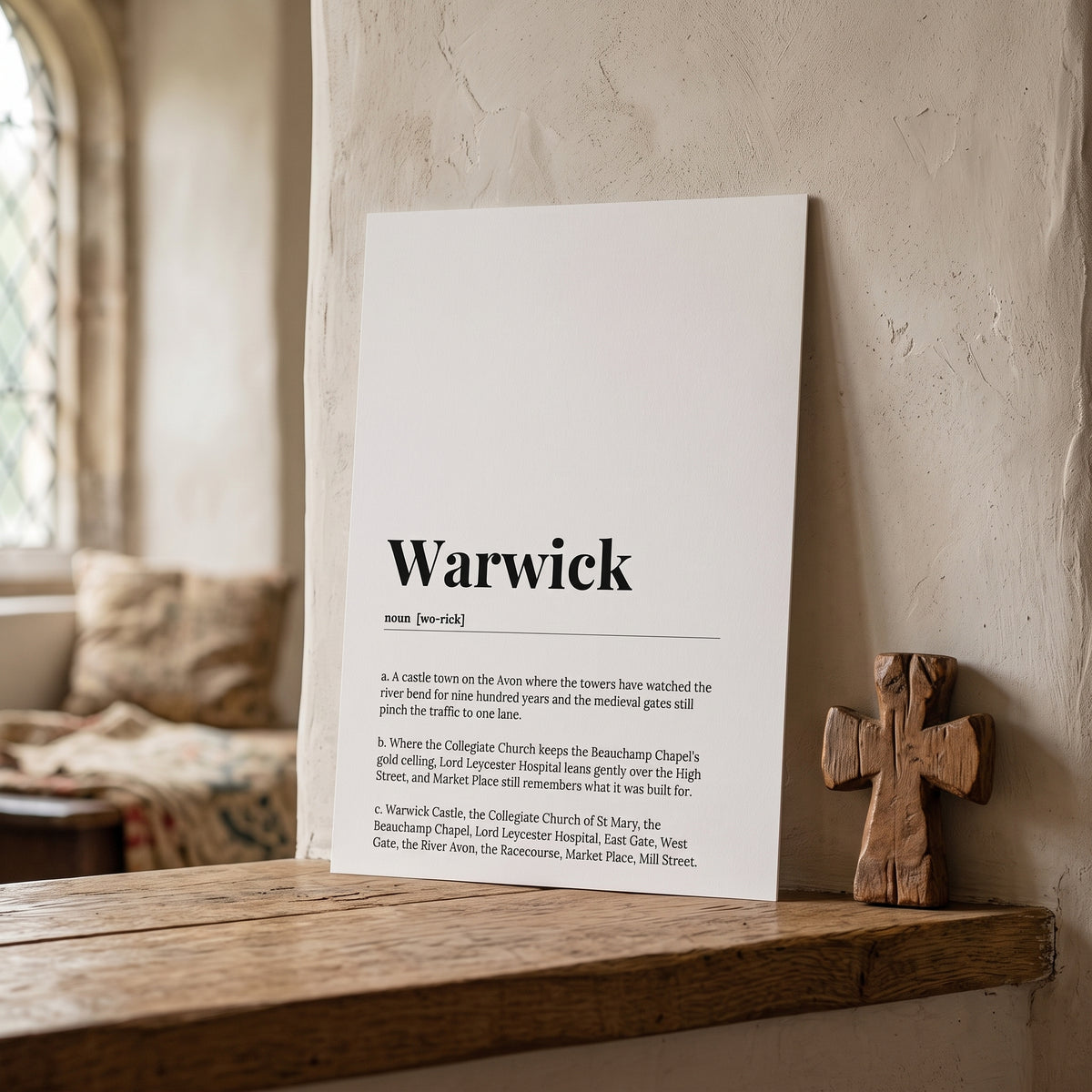Your Town Merch — Warwick Dictionary Print lifestyle