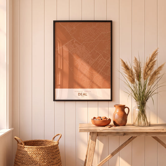 Your Town Merch — Deal Framed Map Print (Terracotta) lifestyle