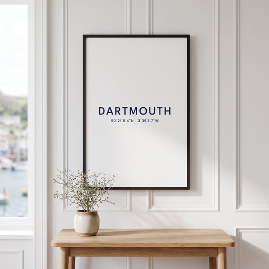 Your Town Merch — Dartmouth Framed Coordinates Print lifestyle