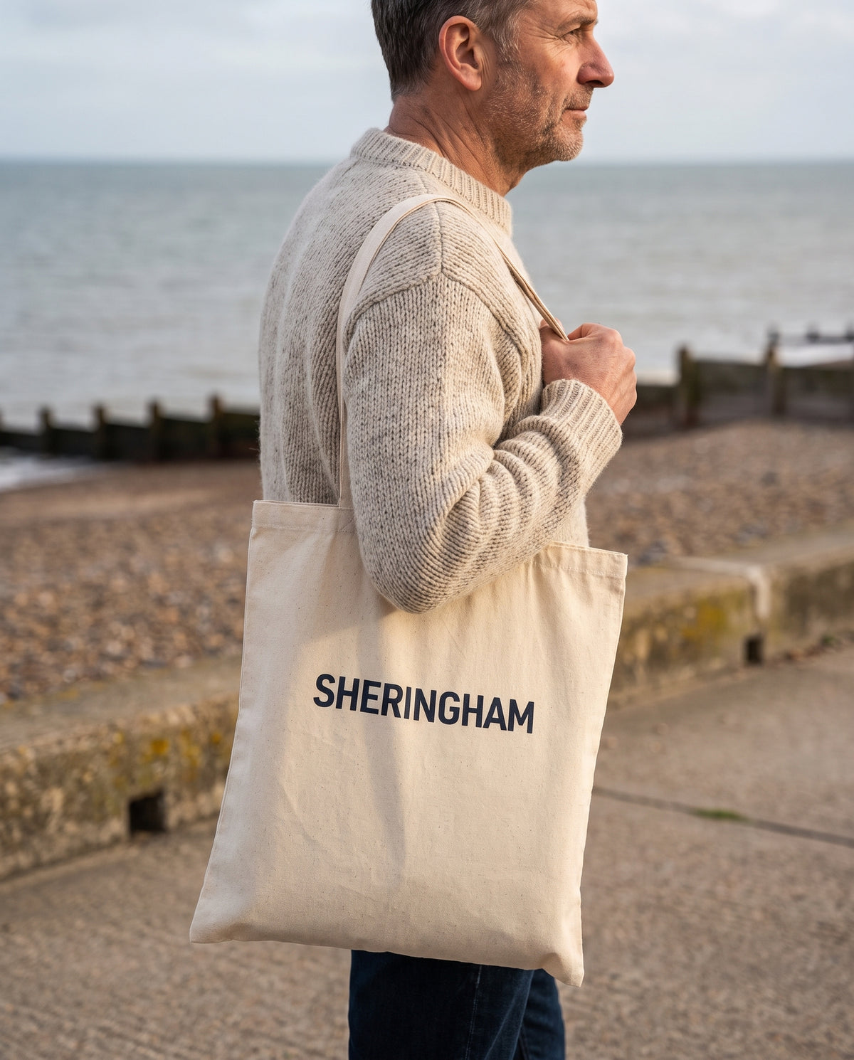 Your Town Merch — Sheringham Natural Tote lifestyle