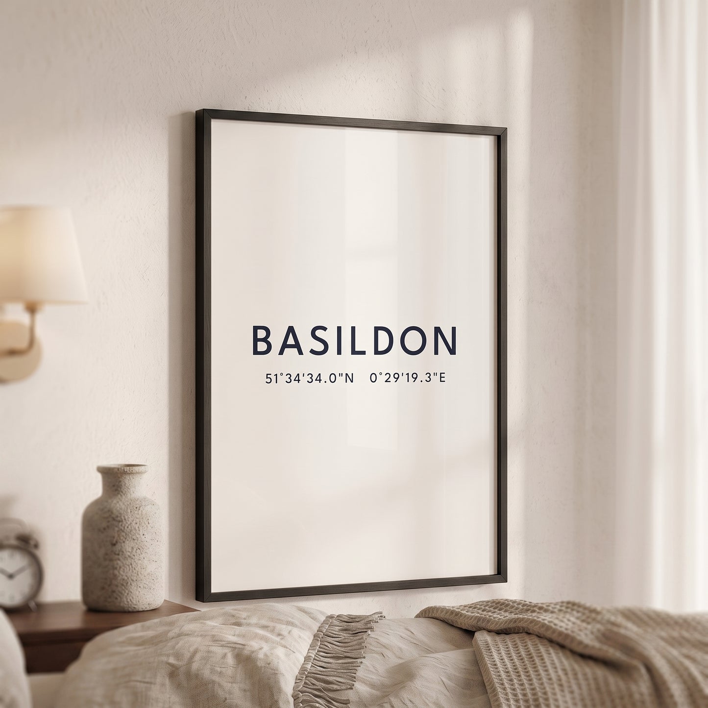 Your Town Merch — Basildon — Framed Coordinates Print