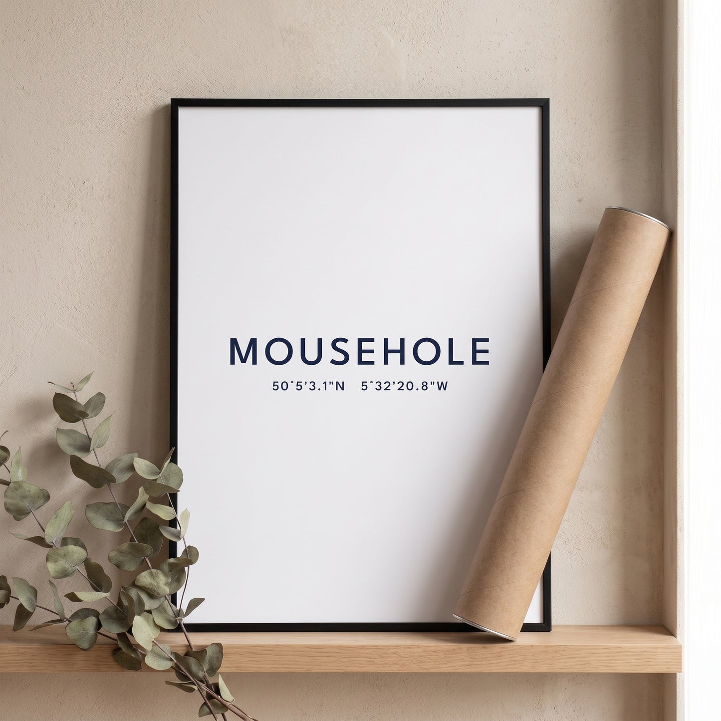 Mousehole — Coordinates Print (White)