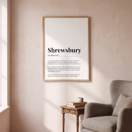 Shrewsbury — Framed Dictionary Print