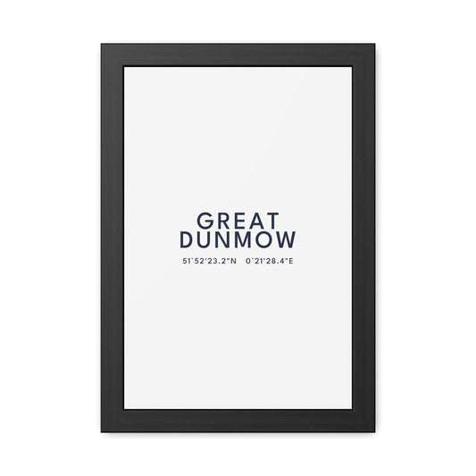 Great Dunmow — Framed Coordinates Print