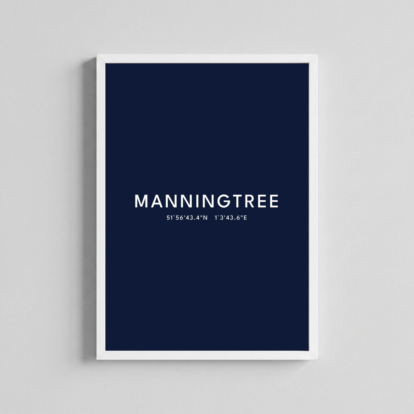 Manningtree — Framed Coordinates Print (Navy)