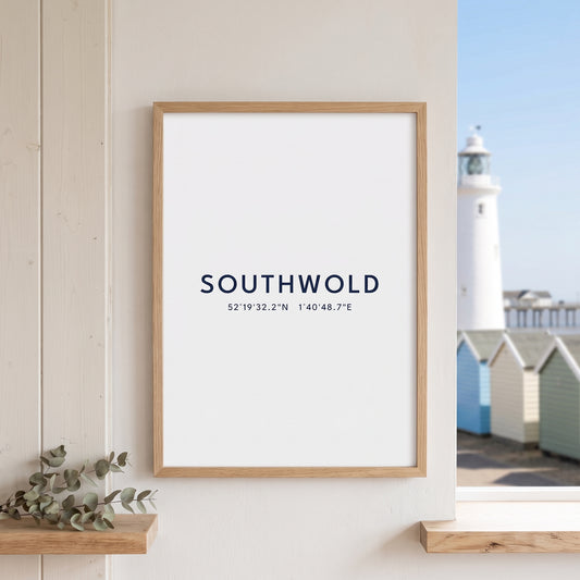 Your Town Merch — Southwold Coordinates Print (White) lifestyle