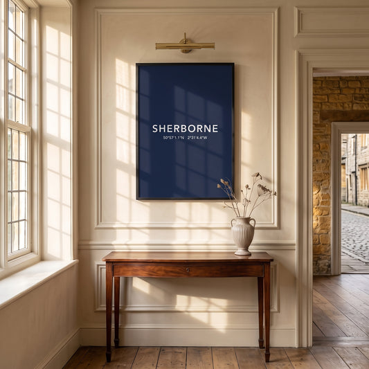 Sherborne — Framed Coordinates Print
