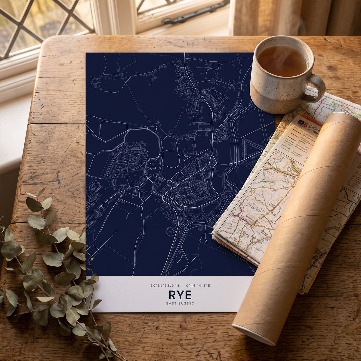 Your Town Merch — Rye Map Print lifestyle
