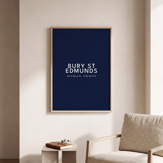 Bury St Edmunds — Coordinates Print