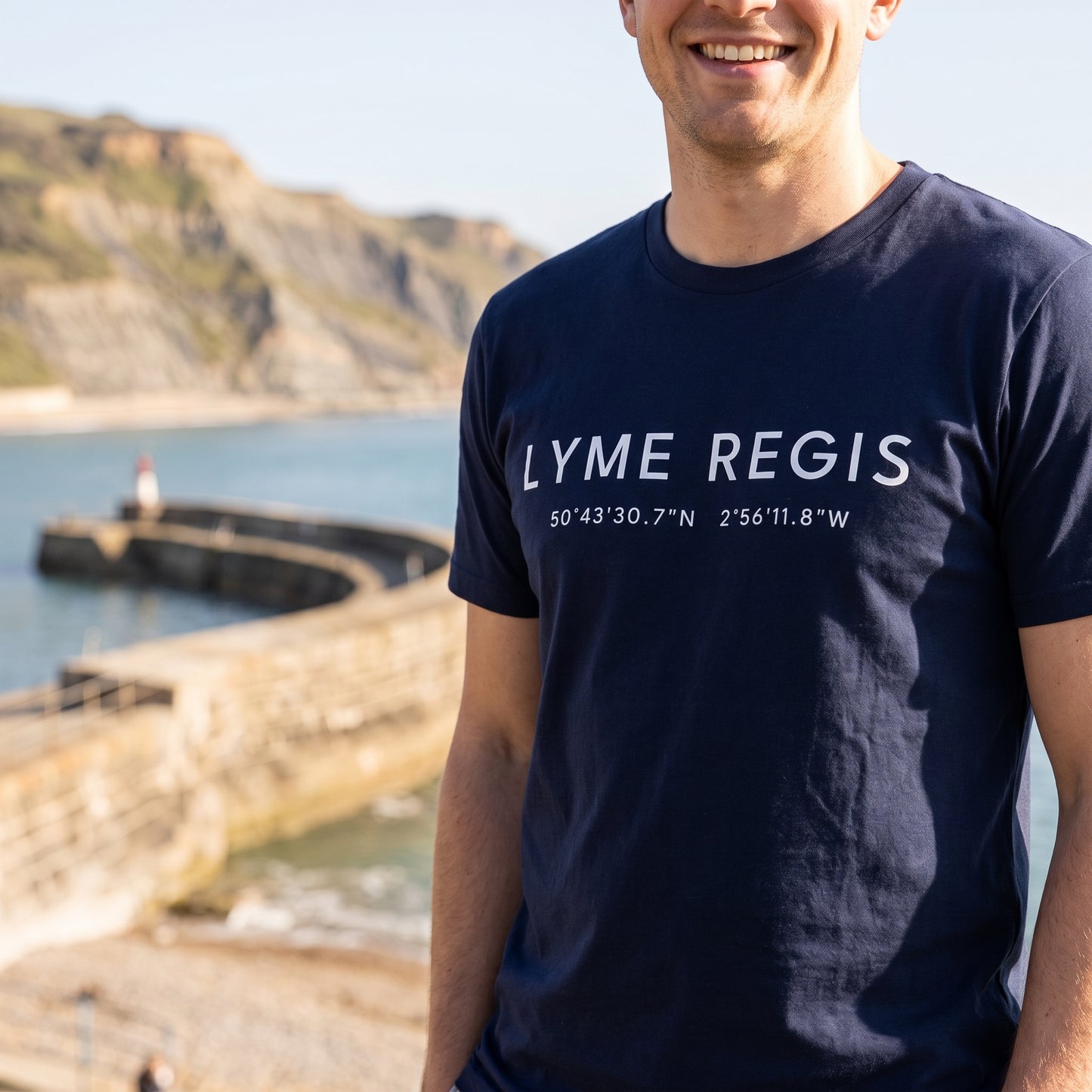 Lyme Regis — Coordinates Navy Tee