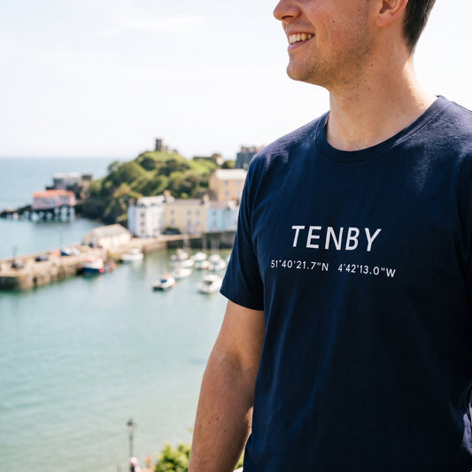 Tenby — Coordinates Navy Tee