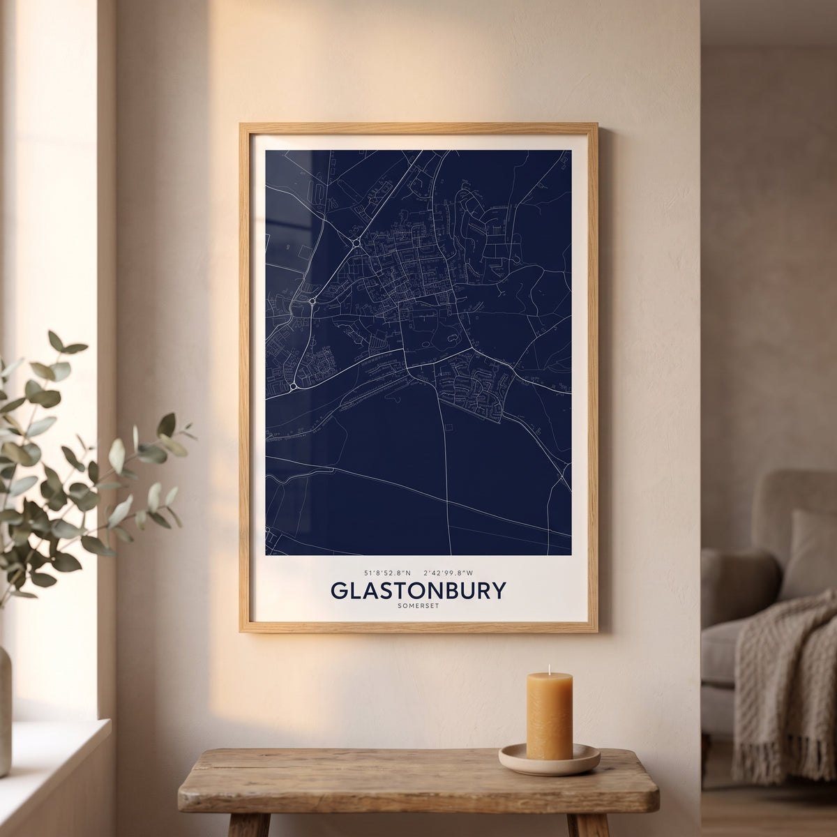 Your Town Merch — Glastonbury Map Print lifestyle