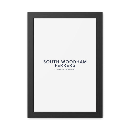 South Woodham Ferrers — Framed Coordinates Print