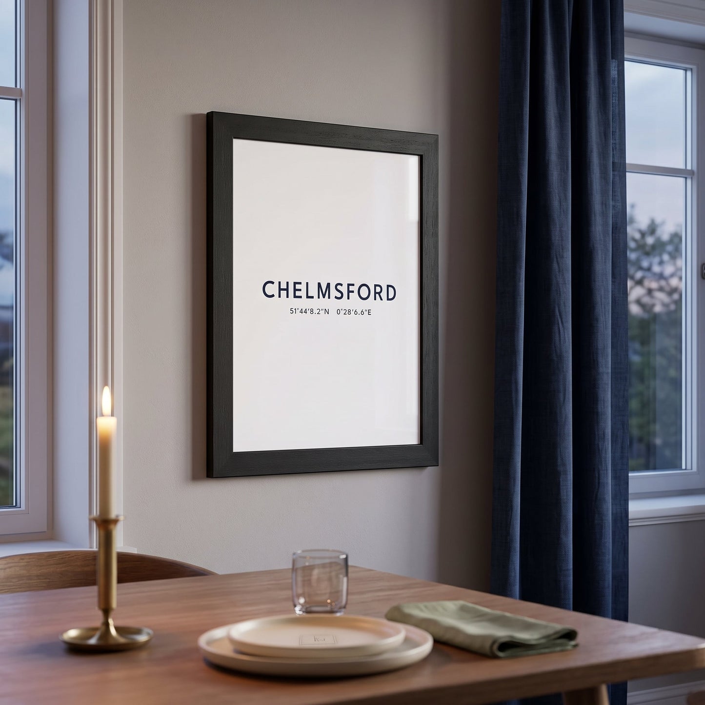 Chelmsford — Framed Coordinates Print