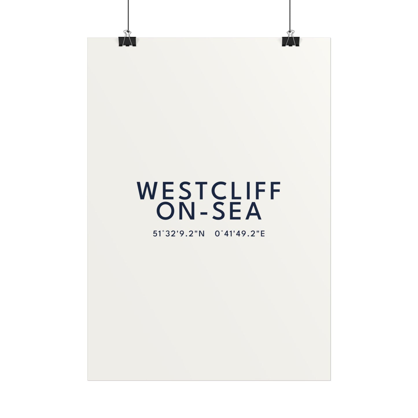 Westcliff-on-Sea — Coordinates Print (White)